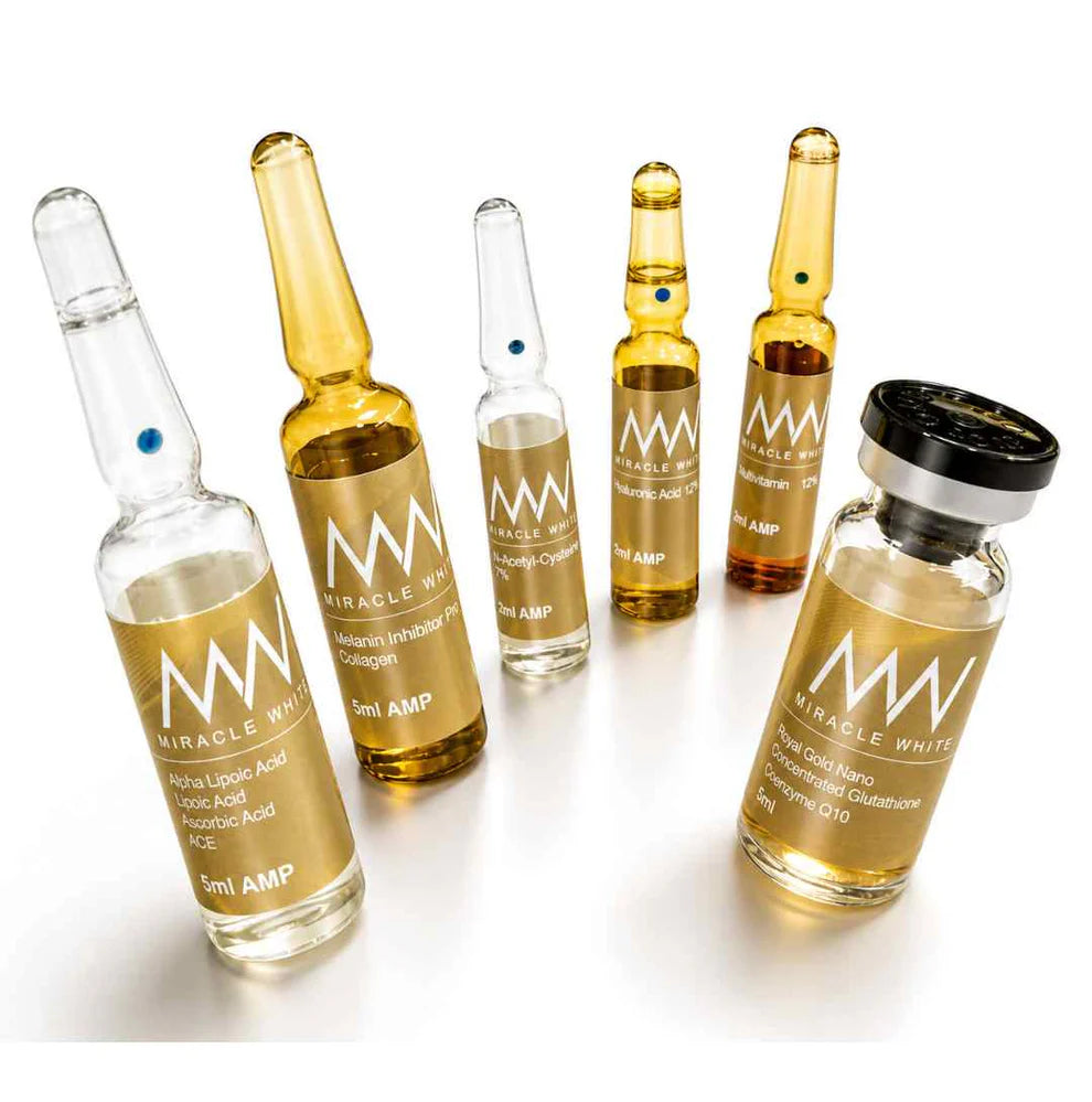 Miracle White Royal Gold 120000mg Glutathione Skin Whitening Skin Whitening Glutathione Injection - 6 Session - Switzerland