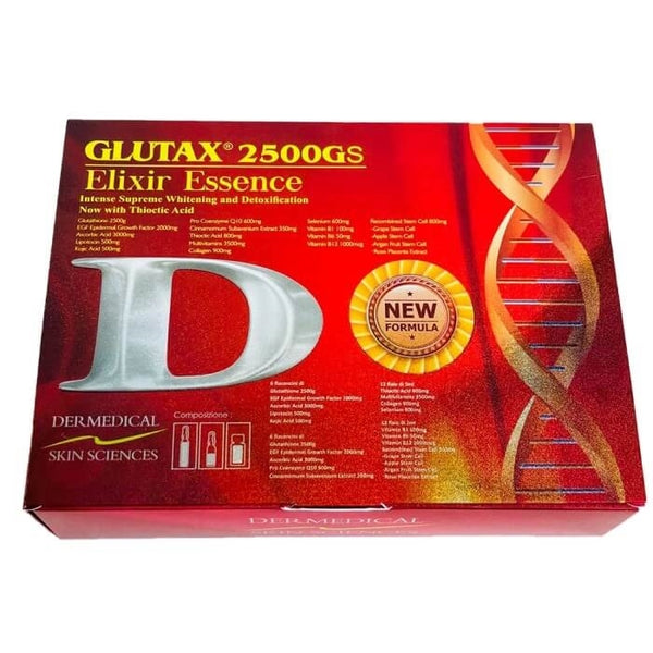 Glutax 2500gs Elixir Essence Glutathione Whitening Injections 10 SESSIONS