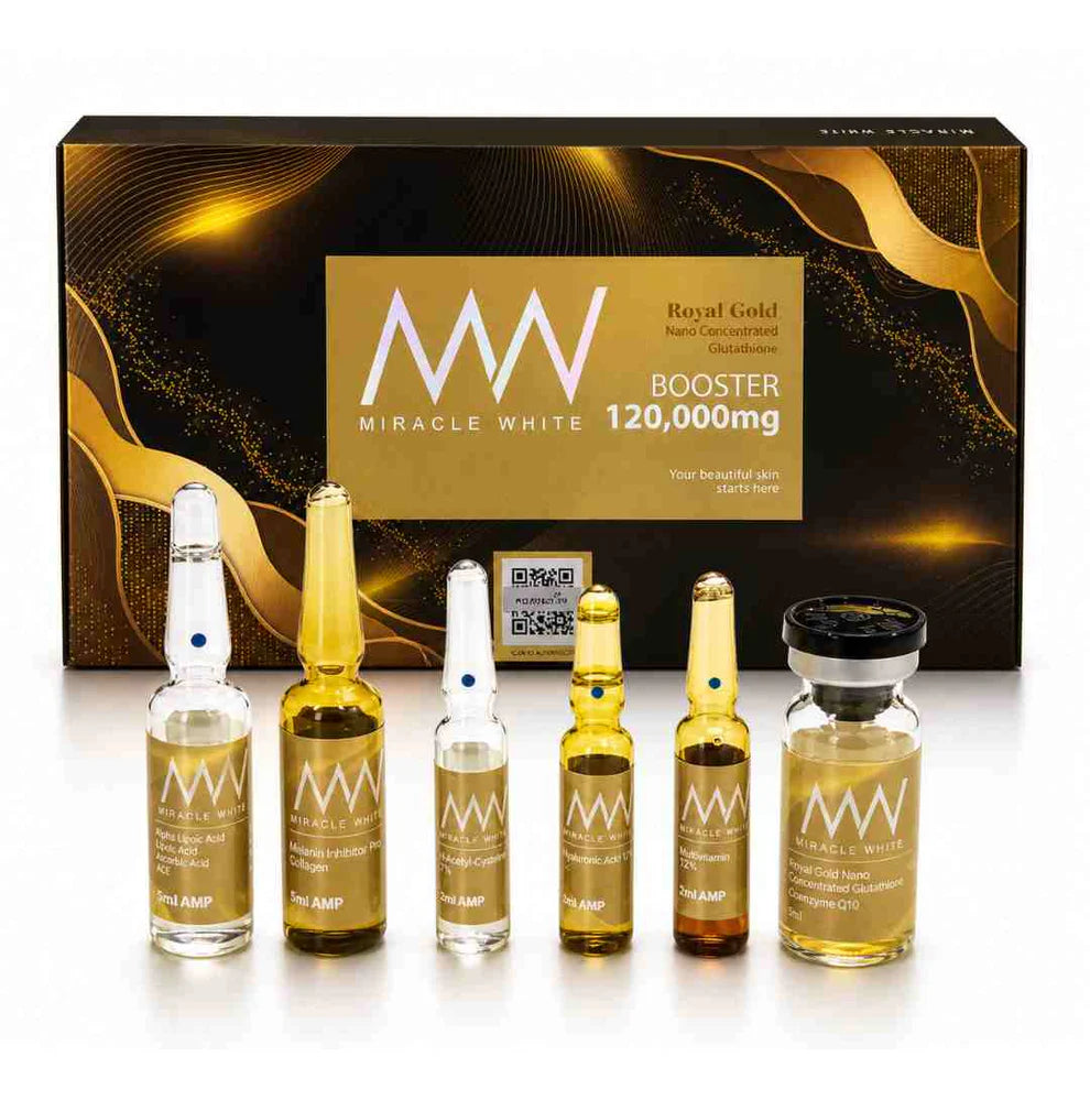 Miracle White Royal Gold 120000mg Glutathione Skin Whitening Skin Whitening Glutathione Injection - 6 Session - Switzerland