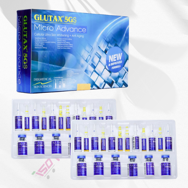 Glutax 5gs Micro Advance 5000mg Glutathione Injection - 12 Sessions - With Seal