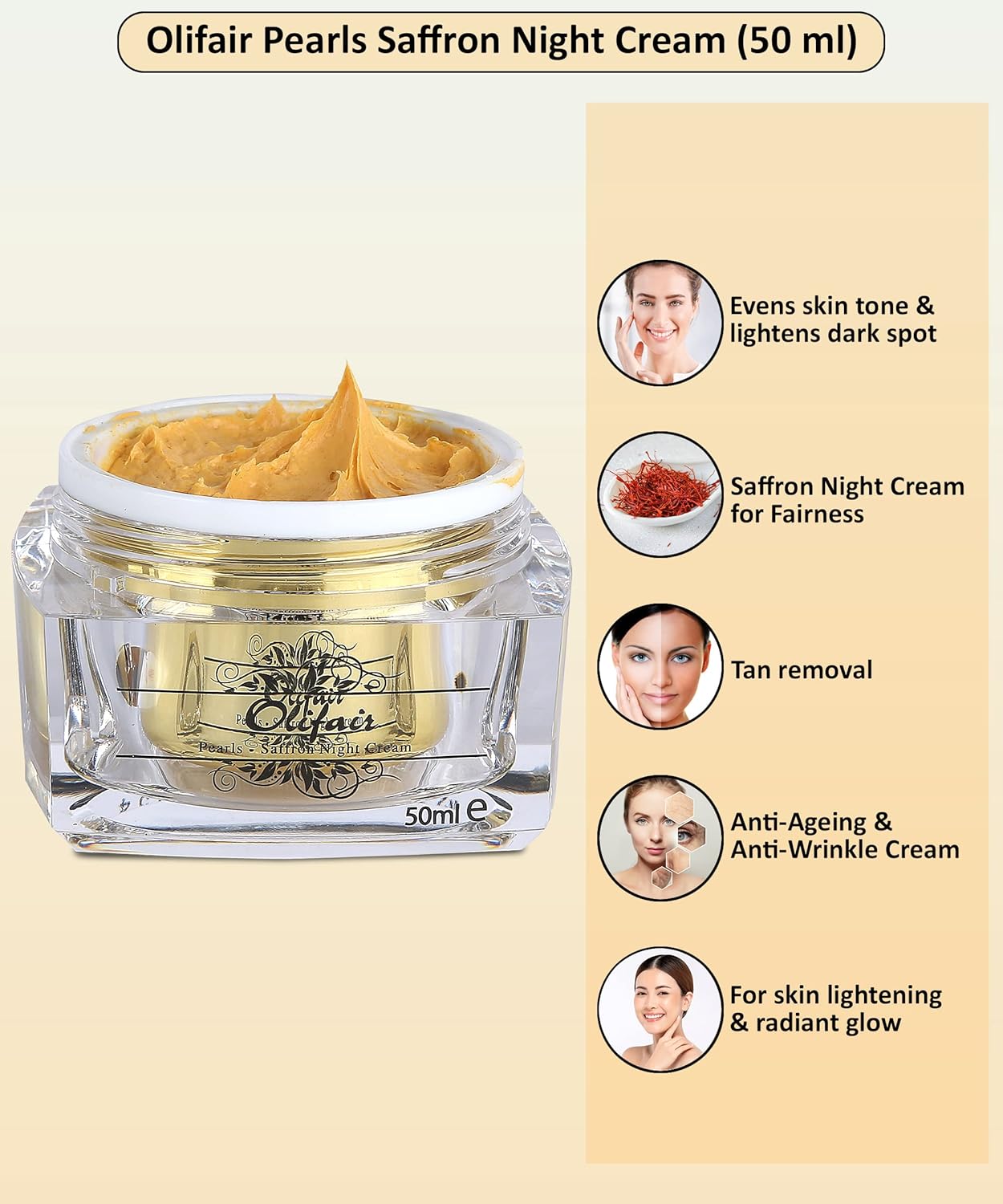 Olifair Night Cream 50ml for Skin Brightening