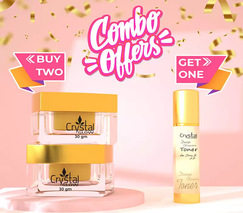 Buy 2 Crystal Glow Whitening  Cream And Get One  Face Toner Absolutely Free 