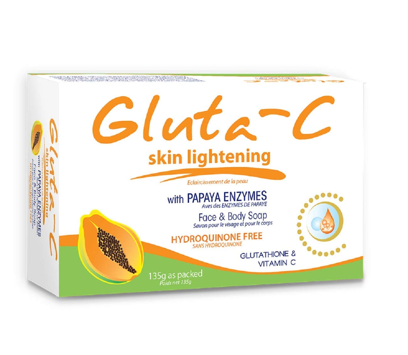 Gluta C Intense Vitamin C Face And Body Whitening Soap 135g PAPAYA