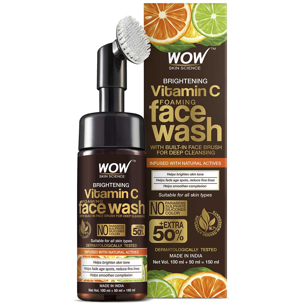 Vitamin C Face Wash With Built-In Foaming Face Brush For Skin Brightening