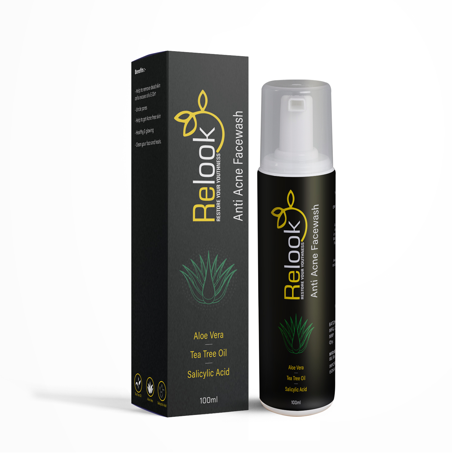 Relook Anti Acne Facewash  Of Aloe Vera Tea Tree Oil & Salicylic 